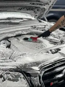 Motorruimte borstelen in het schuim